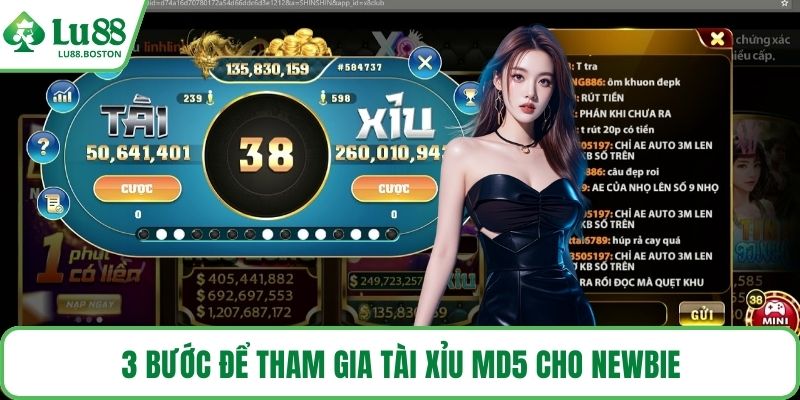 3 bước để tham gia tài xỉu MD5 cho newbie
